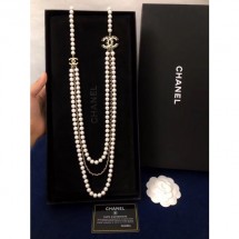 Imitation Chanel Pearl Leather Chain Long Necklace AB2967 2019 Collection CE01880