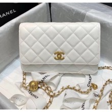 Best 1:1 Chanel Metal Wallet on Chain WOC Bag AP1450 White 2020 Collection CE01976