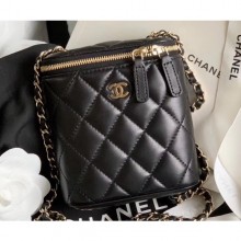 Best Chanel Mini Vanity with Classic Chain Bag AP1466 Lambskin Black 2020 CE01231