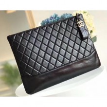 Best Quality Chanel Aged Calfskin Gabrielle Pouch Clutch Large Bag A84288 Black CE03379