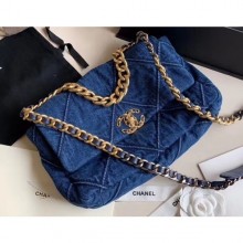 Chanel 19 Large Flap Bag AS1161 Denim 2020 CE01610