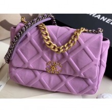 Chanel 19 Large Jersey Flap Bag AS1161 Mauve 2020 CE01340