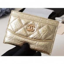 Chanel Aged Calfskin Gabrielle Card Holder A84386 Gold CE03877