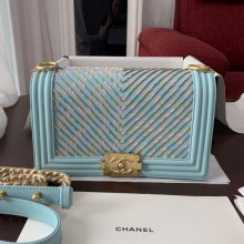 Chanel Boy Chanel Handbag A67086 Blue 2019 Collection CE02099