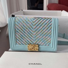 Chanel Boy Waist Bag AS0093 Blue 2019 Collection CE03735