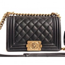 Chanel Caviar Leather Boy Flap Small Bag Black/Gold CE01099