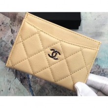 Chanel Caviar Leather Classic Card Holder A31510 Apricot CE01797