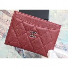 Chanel Caviar Leather Classic Card Holder A31510 Burgundy CE01413