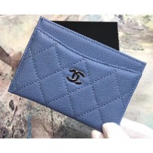 Chanel Caviar Leather Classic Card Holder A31510 Denim Blue CE04249