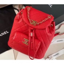 Chanel Caviar Leather Vintage Duma Backpack Bag AS1371 Red 2020 CE02324