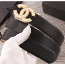 Chanel CC Belt 30mm Width Black Belt CE02825