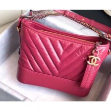 Chanel Chevron Gabrielle Small Hobo Bag A91810 Fuchsia 2018 CE01548