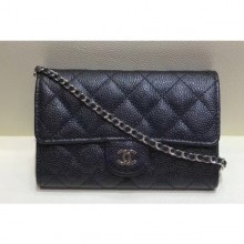 Chanel Classic Clutch with Chain WOC Bag A84512 Grained Calfskin Black/Silver 2018 CE00801