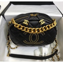 Chanel Lambskin Studs Camera Case Clutch Bag With Chain AS1511Black 2020 Collection CE03074