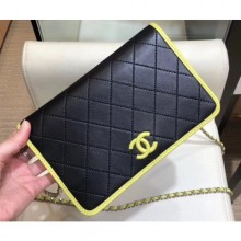 Chanel Lambskin Wallet On Chain WOC Bag AP0059 Black 2019 CE03633