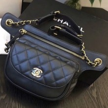 Chanel Metallic Aged Calfskin Waist Bag/Belt Bag AS0814 Black 2019 Collection CE02459