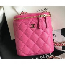 Chanel Mini Vanity with Classic Chain Bag AP1466 Caviar Leather Dark Pink 2020 CE03063