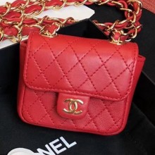 Chanel Quilting Lambskin Super Mini Waist Bag Red 2019 Collection CE03127