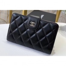 Chanel Small Wallet 48667 Lambskin Black CE03541