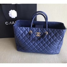 chanel spring 2019 calfskin tote blue CE02552