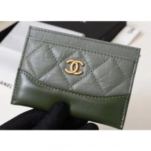 Copy Chanel Aged Calfskin Gabrielle Card Holder A84386 Green CE03796