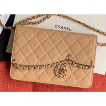 Fake Chanel Chain Charms Wallet On Chain WOC Bag AP0278 Beige 2019 CE00540