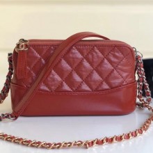 High Quality Chanel Gabrielle Clutch on Chain/Mini Bag in Vintage Leather A94505 Red 2019 Collection CE03154