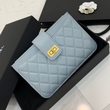 Imitation Chanel Buckle Card Holder Light Blue Collection CE04226