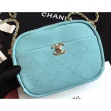 Imitation Fashion Chanel Casual Trip Small Camera Case Bag AS0137 Light Green 2019 CE02224