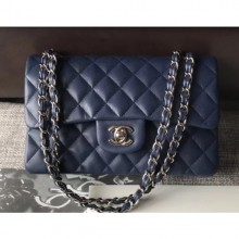 Replica Chanel Caviar Leather Classic Flap New Small Bag A01113 Haze Blue/Silver 2018 CE03066