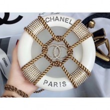 Replica Chanel Chain Resin/Strass Minaudiere Bag A94672 White 2018 CE02751