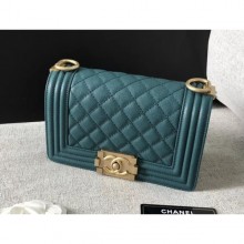 Replica Chanel Original Quality caviar small Boy Bag green With gold Hardware CE00526