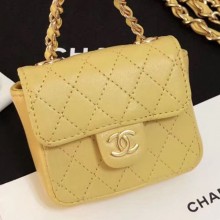 Replica Chanel Quilting Lambskin Super Mini Waist Bag Yellow 2019 Collection CE02333