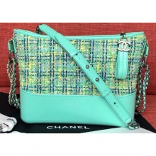 Replica Chanel Tweed/Calfskin Gabrielle Medium Hobo Bag A93824 Light Green CE03759