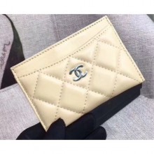 Replica Hot Chanel Lambskin Classic Card Holder A31510 Beige CE02775