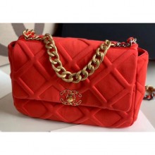 Replica Luxury Chanel 19 Large Jersey Flap Bag AS1161 Red 2020 CE03175