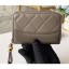 AAA Replica Chanel Aged Calfskin Gabrielle Zipped Coin Purse A84404 Gray CE04222