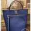 Best 1:1 Chanel Calfskin Front Zip Large Bucket Bag AS0578 Blue 2019 CE02622