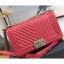 Best Chanel Chevron Boy Braided Old Medium Flap Bag Red Cruise 2018 CE01859