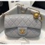 Best Chanel Lambskin & Gold-Tone Metal Flap Bag AS1787 Grey 2020 Collection CE02367