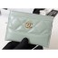 Chanel Aged Calfskin Gabrielle Card Holder A84386 Light Green CE01513