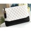 Chanel Aged Calfskin Gabrielle Pouch Clutch Small Bag A84287 White CE00650