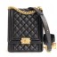 Chanel Boy North/South Flap Shoulder Bag AS0130 Black 2019 CE01636