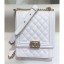 Chanel Boy North/South Flap Shoulder Bag AS0130 White 2019 CE04376