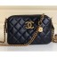 Chanel Calfskin Quilting Shoulder Camera Case Bag Black CE00763