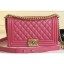 Chanel Caviar Leather Boy Flap Medium Bag Dark Pink CE01331