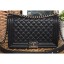 Chanel Caviar Leather Boy Flap New Medium Bag Black/Silver CE00589