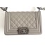 Chanel Caviar Leather Boy Flap Small Bag Pale Gray/Silver CE02639