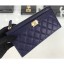 Chanel Caviar Leather Boy Pouch Clutch Bag A84478 Navy Blue CE01818