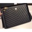 Chanel Caviar Leather Owl Charms Chevron Pouch Clutch Small Bag A82545 Black 2018 CE04089